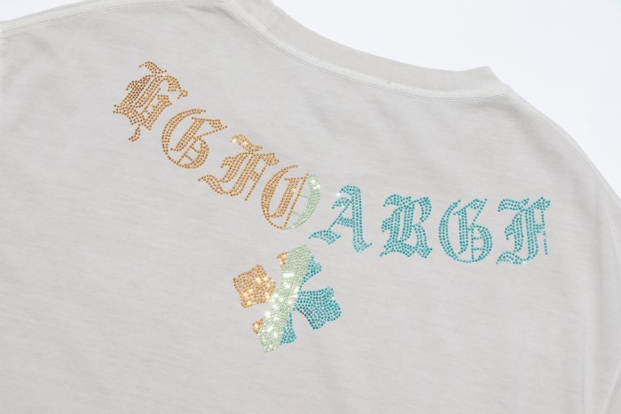 新作 クロムハーツ 激安通販 2024春夏新型前後カラーオードリル水洗半袖Tシャツ