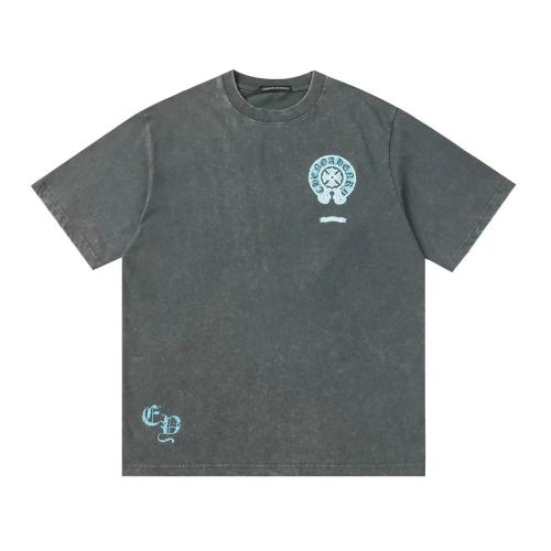 【話題商品！】クロムハーツ 激安偽物 馬蹄サンスクリットプリントひび割れ半袖Tシャツ