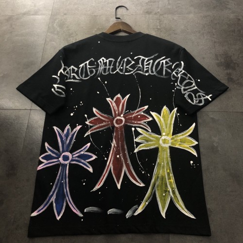 高品質 クロムハーツ 激安偽物 2024新ロゴ手描きプリント半袖Tシャツ