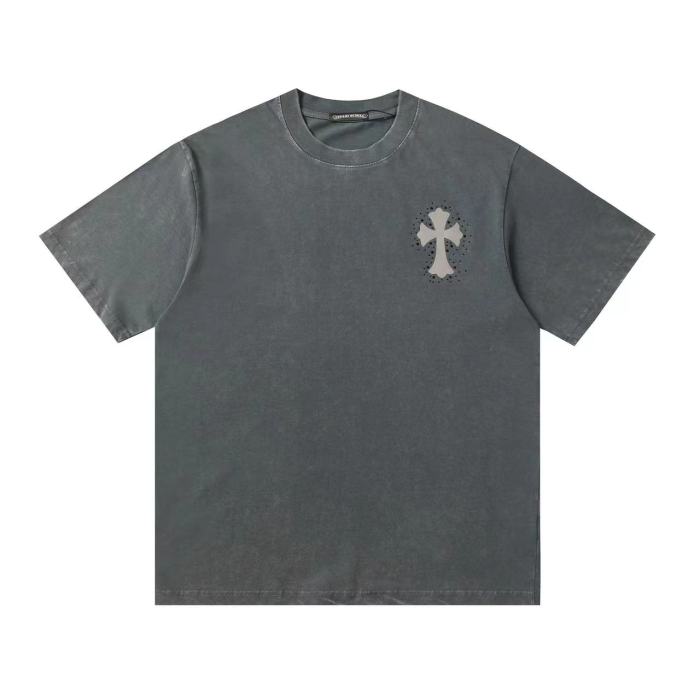 新作 クロムハーツ 偽物通販 馬蹄サンスクリットプリントひび割れ半袖Tシャツ