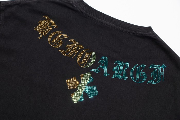 超奇跡の入荷☆ クロムハーツ コピー 2024春夏新型前後カラーオードリル水洗半袖Tシャツ