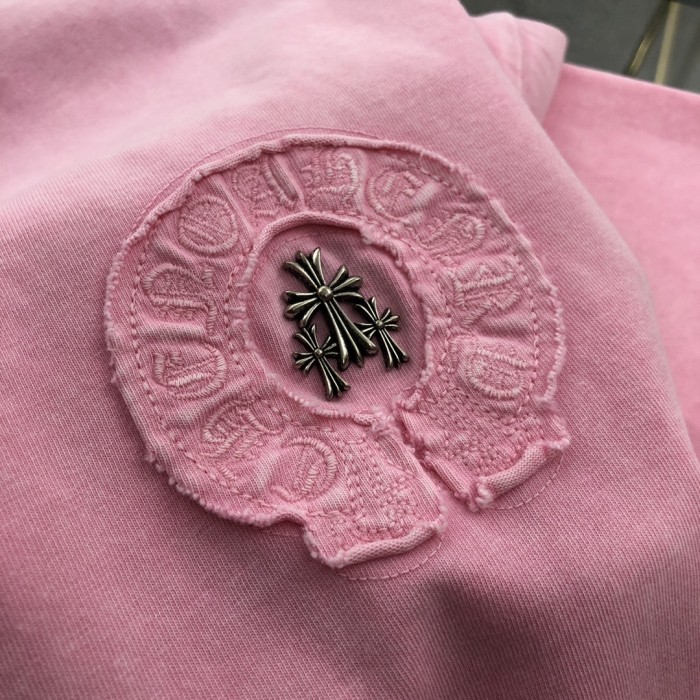 超話題! クロムハーツ コピー 2024新作布刺繍半袖Tシャツ