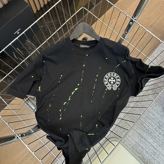 稀少 クロムハーツ 激安通販 2024春夏新作落書き十字架プリントデザイン半袖Tシャツ2色