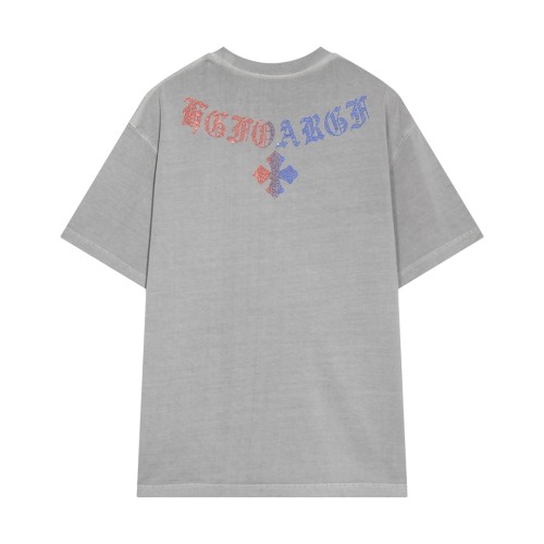 超奇跡の入荷☆ クロムハーツ スーパーコピー 2024春夏新型前後カラーオードリル水洗半袖Tシャツ