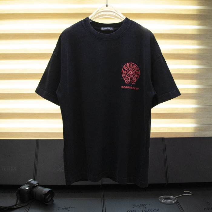 高品質 クロムハーツ コピーおすすめ 2024新作雪花の炒めスラリープリント半袖Tシャツ2色