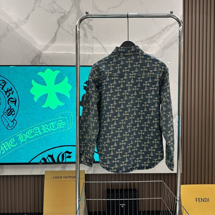 【限定】クロムハーツ コピー 24 SSデニムロゴ入りシャツ