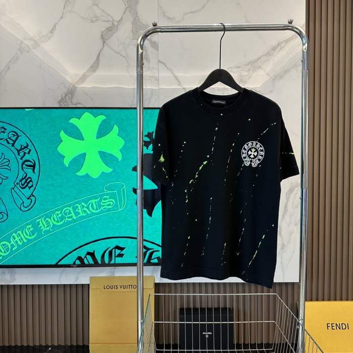 稀少 クロムハーツ 激安通販 2024春夏新作落書き十字架プリントデザイン半袖Tシャツ2色