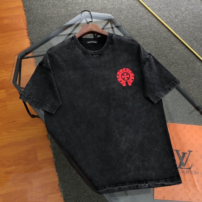 超話題! クロムハーツ n級品 2024新作雪花炒めホットグラデーションロゴ半袖Tシャツ