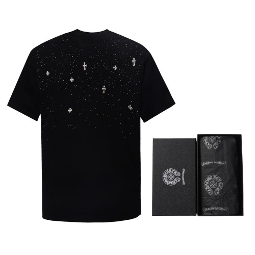 【話題商品！】クロムハーツ スーパーコピー 重工満天星十字架ドリル半袖Tシャツ