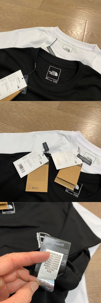 ★超人気 ザノースフェイス コピーお すすめ透かし彫り縦ロゴ丸首半袖Tシャツ2色
