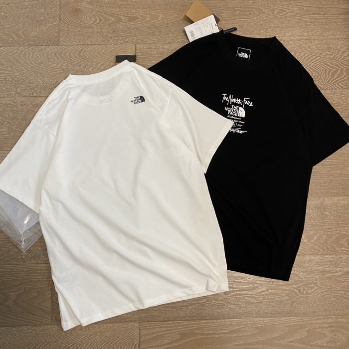 使い勝手良し ザノースフェイス コピーおすすめ 草書字目ロゴプリントコットンカジュアルショートTシャツ2色