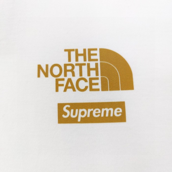 【限定】The North FaceXSupreme連名ロゴアルファベットプリントカジュアルカップル丸首半袖Tシャツ2色