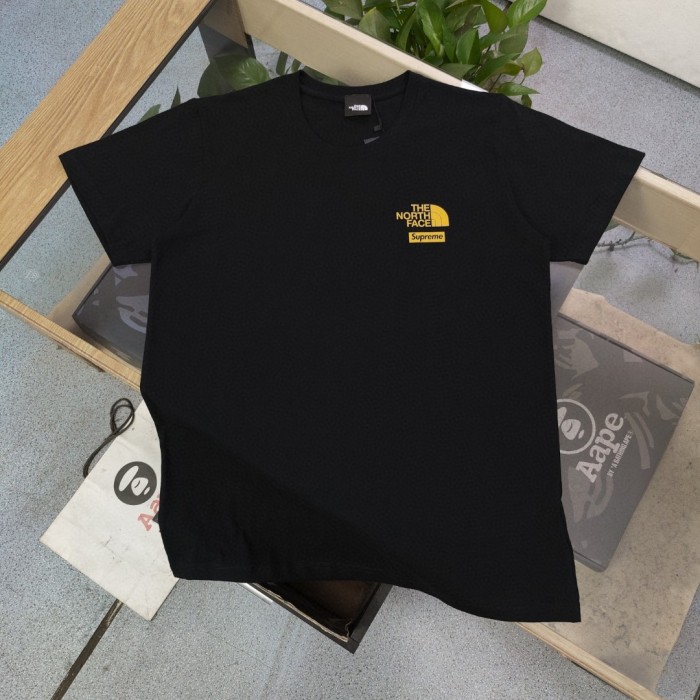 【限定】The North FaceXSupreme連名ロゴアルファベットプリントカジュアルカップル丸首半袖Tシャツ2色
