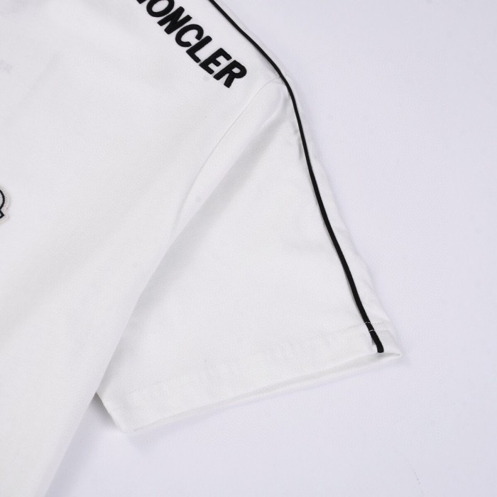 追跡付 モンクレール コピーおすすめ 刺繍バッグショルダーリボンデザインラウンドネック半袖Tシャツ