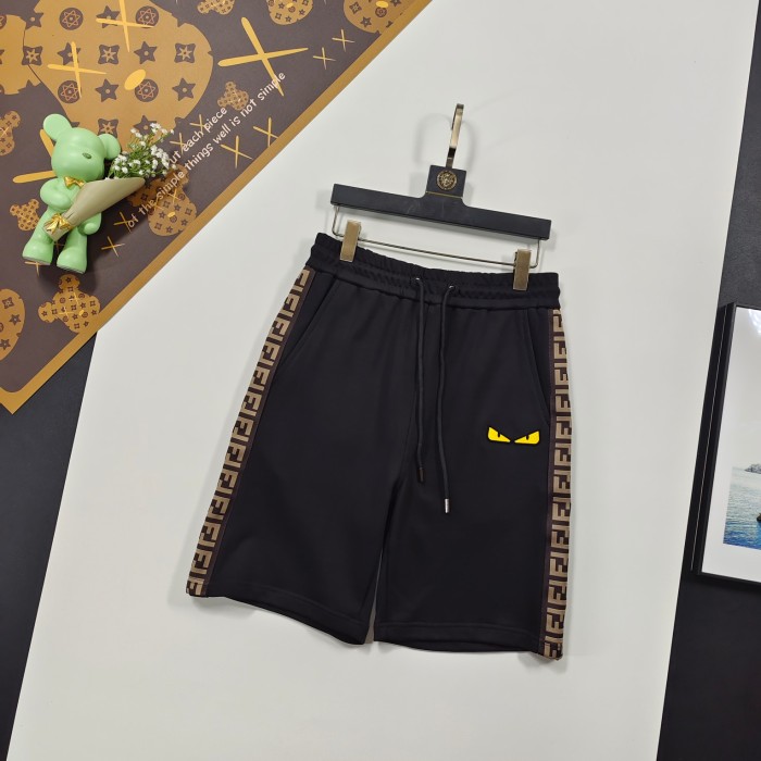 大人気 フェンディ コピー ニューモンスター目の悪魔の目の刺繍織りのカジュアルパンツ5分パンツ2色
