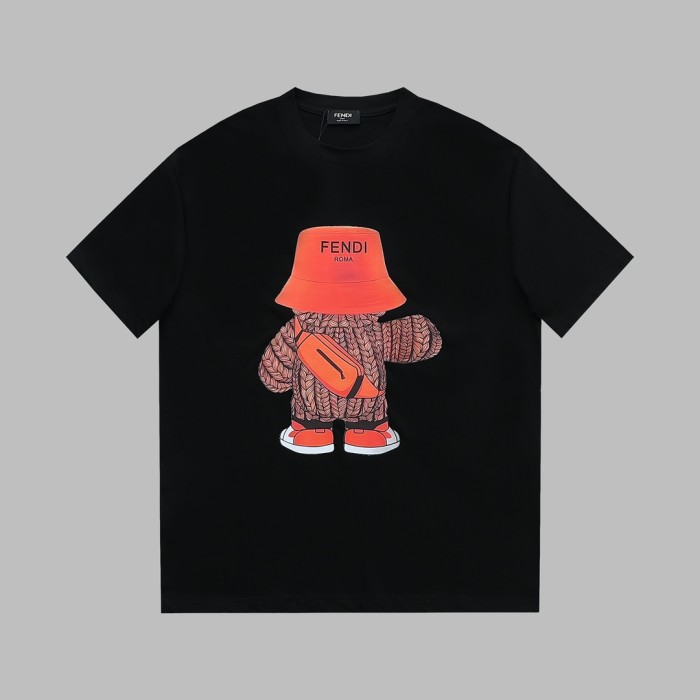 新作 フェンディ コピー の新型クマ柄プリントTシャツ