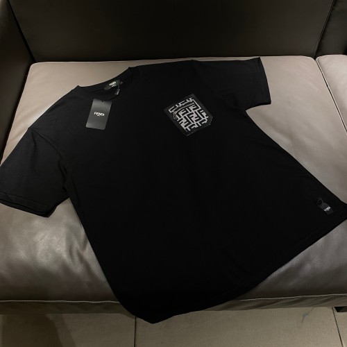 超話題! フェンディ コピーおすすめ ジャカードピールジップポケットパッチワーク半袖Tシャツ