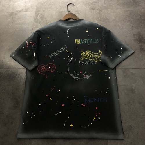 【限定】フェンディ n級品 2024新作ペイントグラフィティプリント半袖Tシャツ