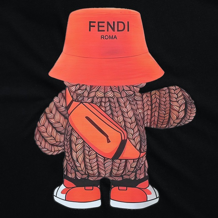 新作 フェンディ コピー の新型クマ柄プリントTシャツ
