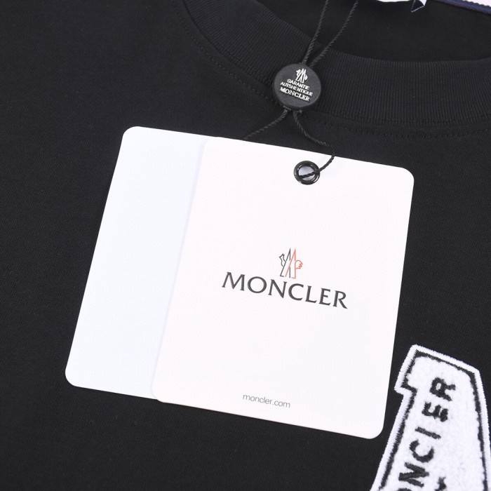 日本未入荷 モンクレール スーパーコピー 2024春夏ベーシックMアルファベット斑点犬タオル刺繍ラウンドネック半袖Tシャツ