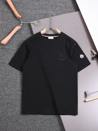 追跡付 モンクレール 激安偽物 刺繍ロゴラウンドネック半袖Tシャツ