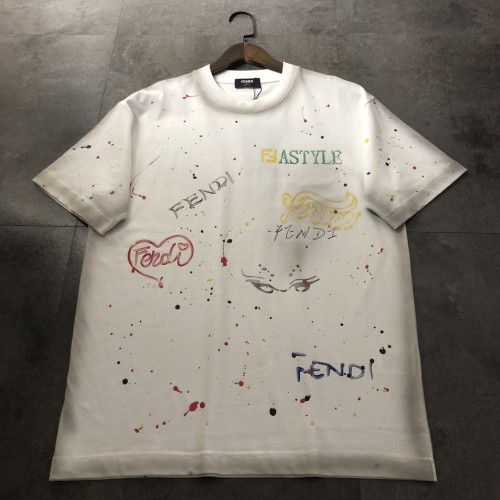 日本未入荷 フェンディ 激安偽物 2024新作ペイントグラフィティプリント半袖Tシャツ
