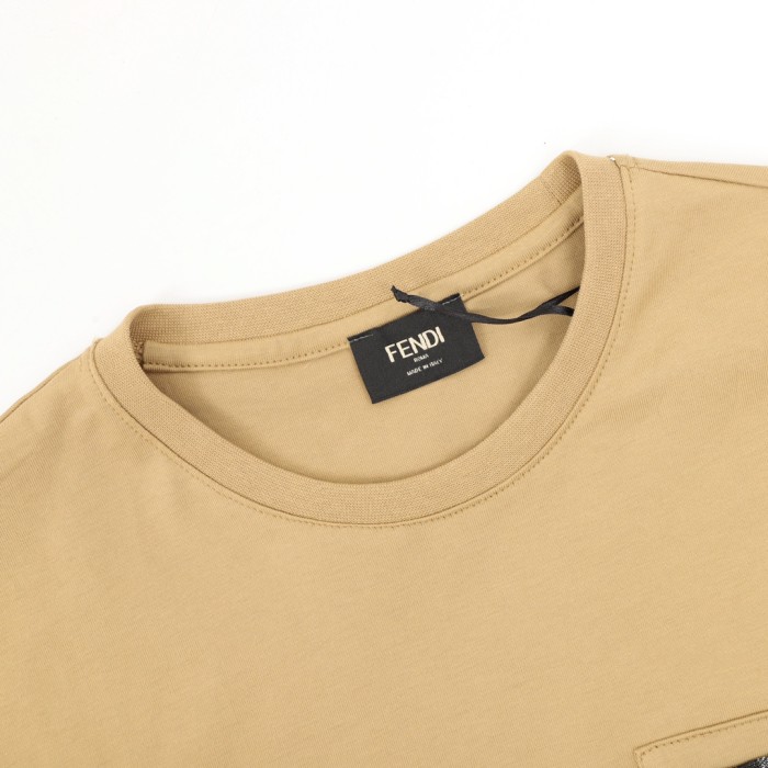 追跡付 フェンディ コピー ポケットジッパー半袖Tシャツ