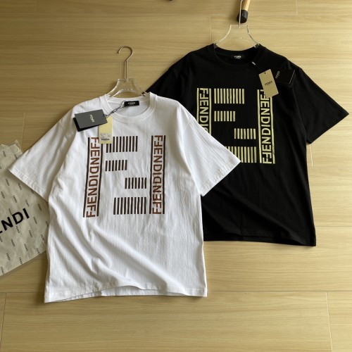★超人気 フェンディ スーパーコピー 丸首純綿丸首男女ゆったりタイプ半袖Tシャツ2色