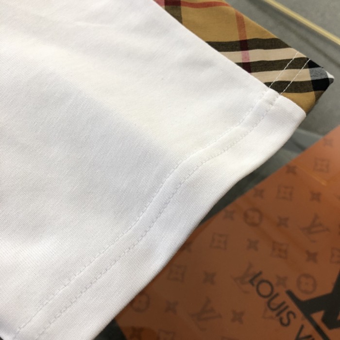 日本未入荷 バーバリー コピーおすすめ 2024SSチェックパッチワーク半袖Tシャツ