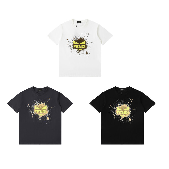 累積売上総額第１位！ フェンディ 激安偽物 2024 SSビッグロゴインキプリント半袖Tシャツ2色