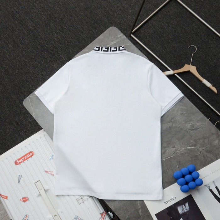 大人気 フェンディ n級品 刺繍ポロシャツカジュアル半袖Tシャツ