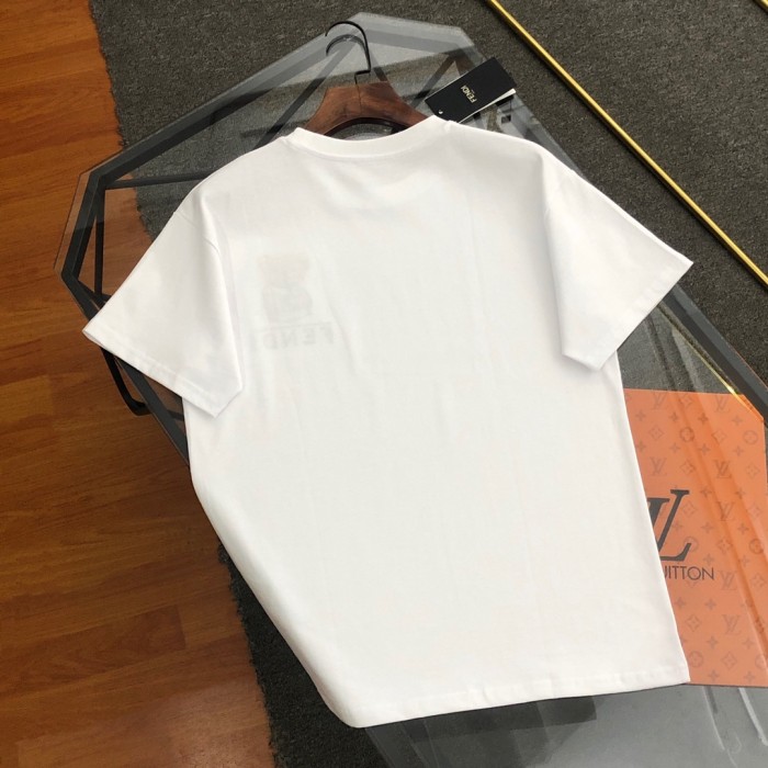 使い勝手良し フェンディ n級品 2024新作歯ブラシベアーアルファベット刺繍半袖Tシャツ