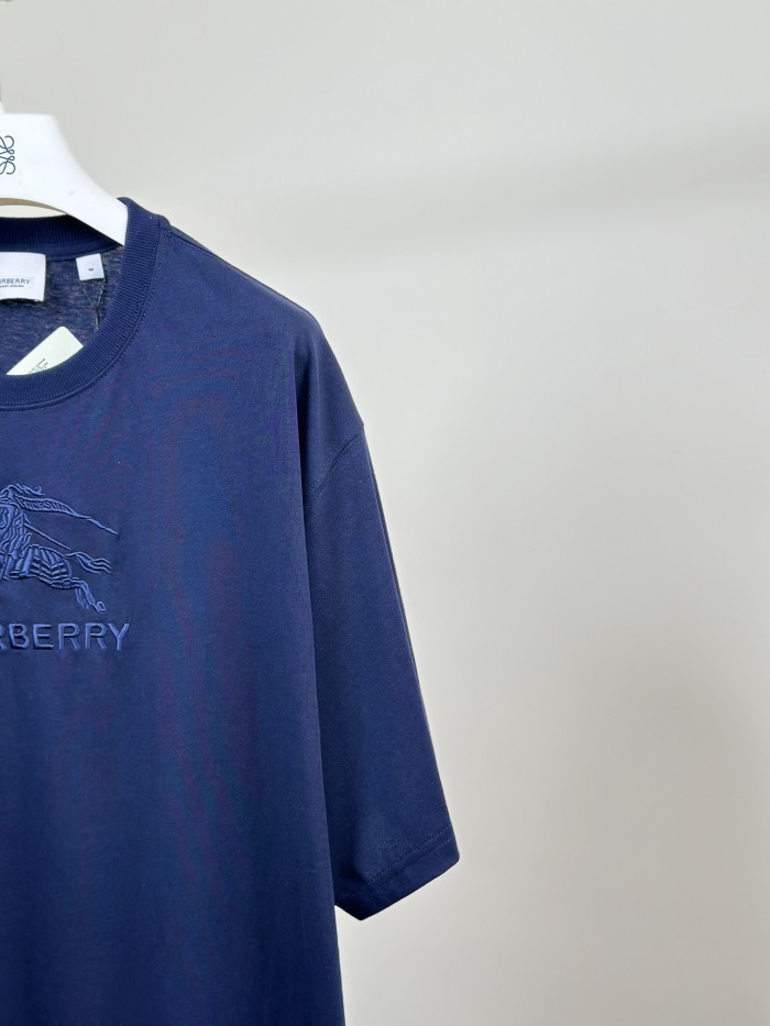 使い勝手良し バーバリー コピーおすすめ 馬術戦馬騎士刺繍ロゴコットン半袖Tシャツ