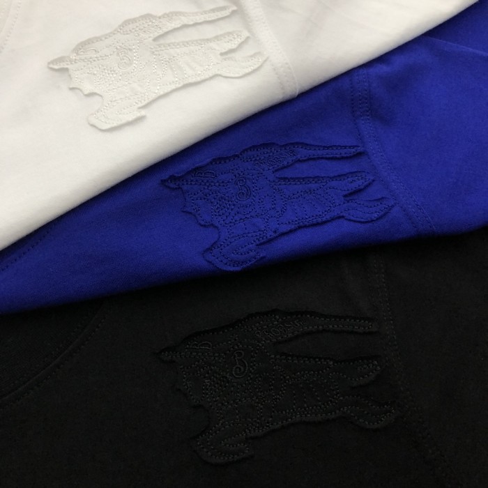 高品質 バーバリー 激安通販 2024新作戦馬小ラベル布刺繍半袖Tシャツ3色