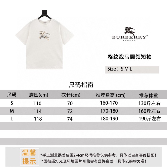 新作 バーバリー コピー Burberryチェック柄戦馬丸首半袖