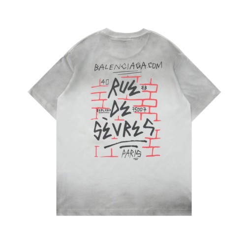 【話題商品！】バレンシアガ n級品 レインプリントグラデーションカジュアル丸首半袖Tシャツ