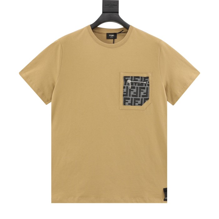追跡付 フェンディ コピー ポケットジッパー半袖Tシャツ