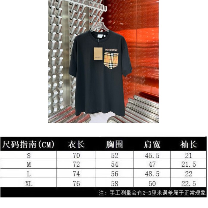 稀少 バーバリー 偽物通販 2024 ss最新レザーロゴ発泡丸首半袖Tシャツ