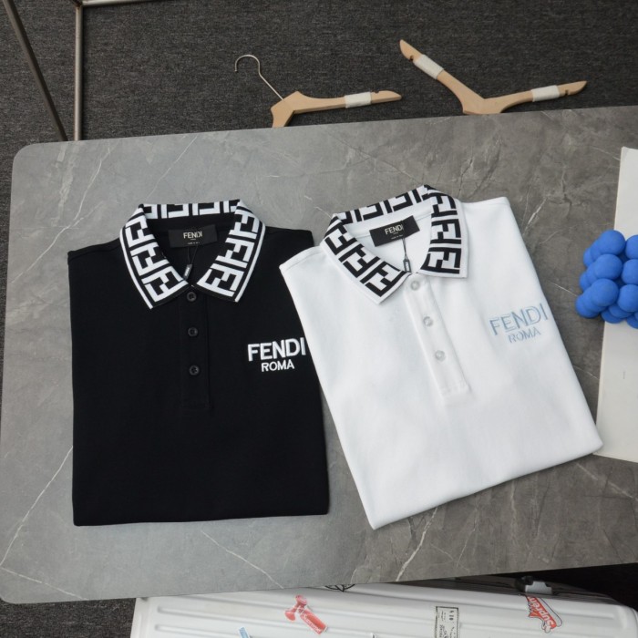 大人気 フェンディ n級品 刺繍ポロシャツカジュアル半袖Tシャツ