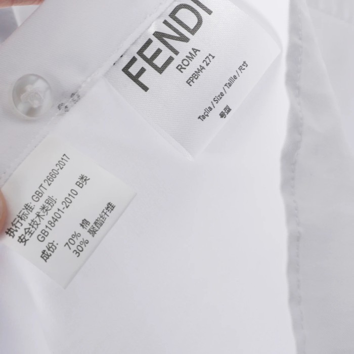 日本未入荷 フェンディ 偽物通販 おじいさん純綿シャツレディース新作夏の白い半袖2色