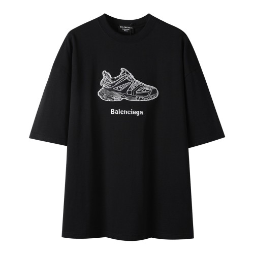 日本未入荷 バレンシアガ コピー 2024新作刺繍お父さん靴半袖Tシャツ