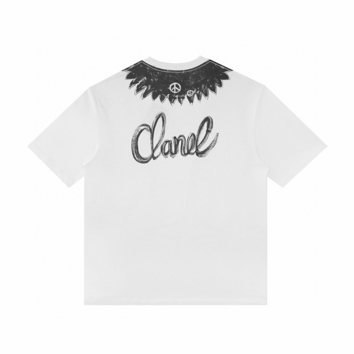 一目惚れ♪ シャネル コピーおすすめ アルファベットロゴプリントペアルッククルーネック半袖Tシャツ2色