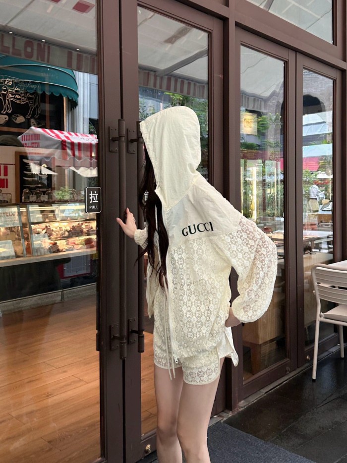 【限定】グッチ 偽物通販 パッチワークキャップ付きコートショーツセット