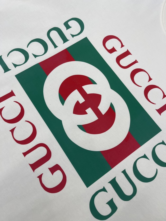 大人気 グッチ 偽物通販 2024春夏新作4 Gアルファベットプリントラウンドネック半袖Tシャツ