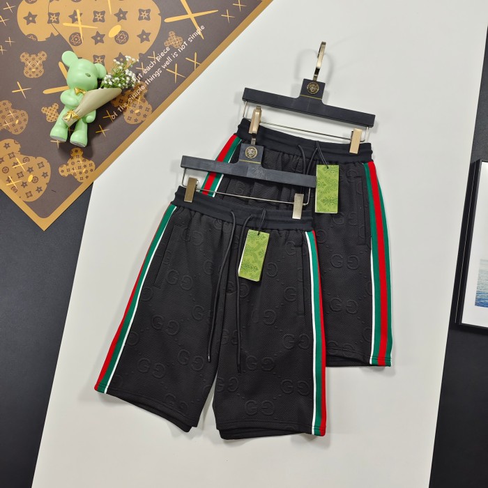 追跡付 グッチ 激安偽物 ジャカードたっぷりプリントリボンショートパンツカジュアル5分丈パンツ