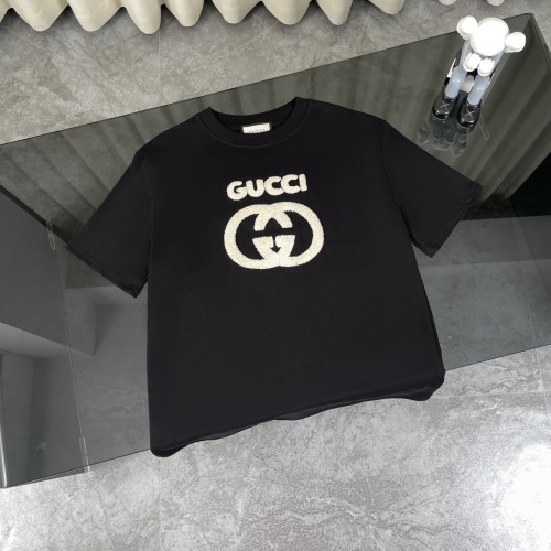 新作 グッチ コピーおすすめ 定番タオルアルファベット刺繍半袖Tシャツ