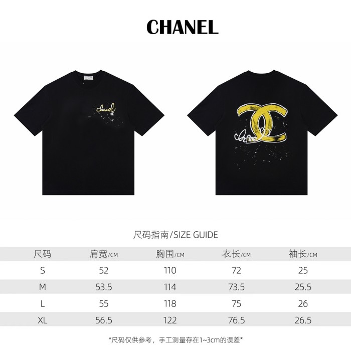 超奇跡の入荷☆ シャネル コピー 2024 SSカラーフリンジダブルリングプリント半袖Tシャツ