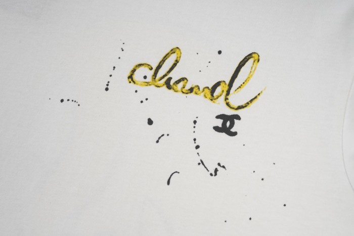 新作 シャネル 激安通販 2024 SSカラーフリンジダブルリングプリント半袖Tシャツ