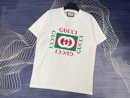 大人気 グッチ 偽物通販 2024春夏新作4 Gアルファベットプリントラウンドネック半袖Tシャツ
