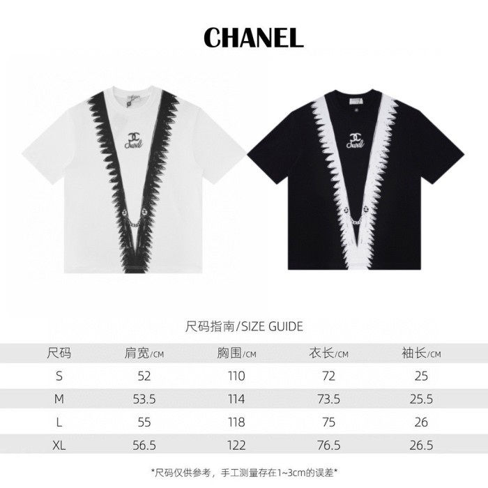 一目惚れ♪ シャネル コピーおすすめ アルファベットロゴプリントペアルッククルーネック半袖Tシャツ2色